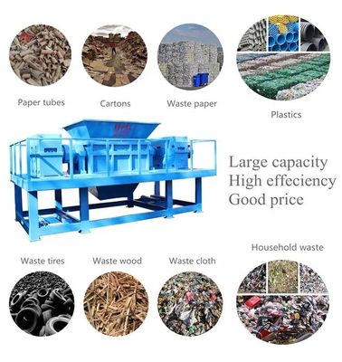 Function Multifunctional Double Shaft Tire Shredding Machines for Recycling Industry