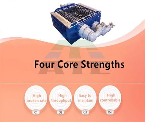 Four Shaft Plastic Shredder for Waste Reduction and Recycling in Manufacturing Plant