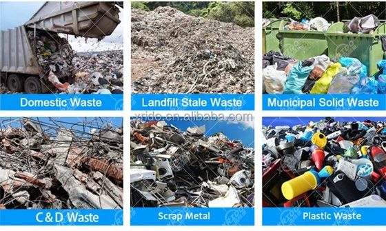 Municipal Solid Waste Sorting Line Equipment with 60-90% Bag Break Rate and 2000 kg Weight