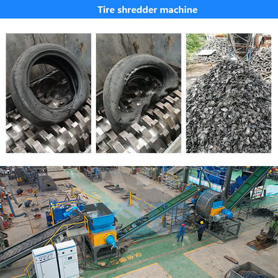 High Level Tire Recycling Machine Automatic Double Shaft Shredder for Scrap Rubber Tyre