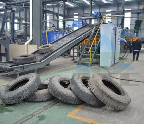 High Level Tire Recycling Machine Automatic Double Shaft Shredder for Scrap Rubber Tyre