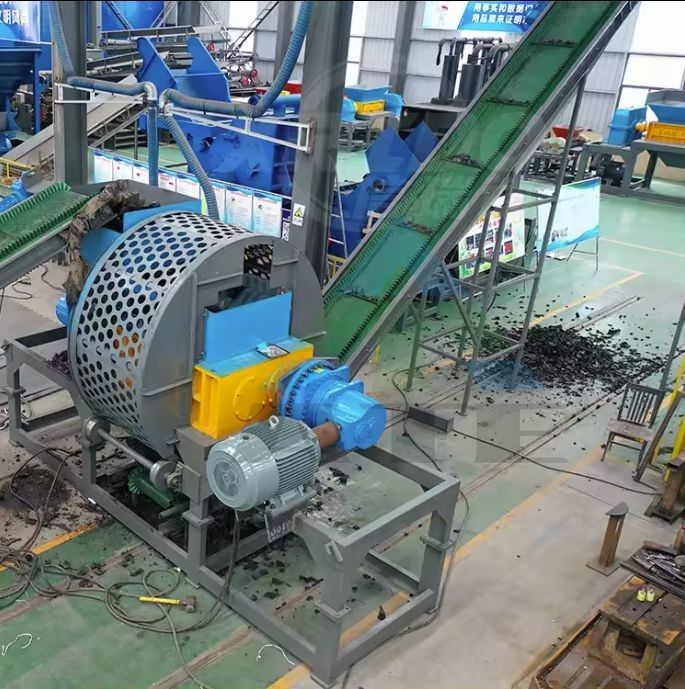 High Level Tire Recycling Machine Automatic Double Shaft Shredder for Scrap Rubber Tyre